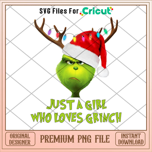 just a girl who love grinch png, grinch png, christmas png