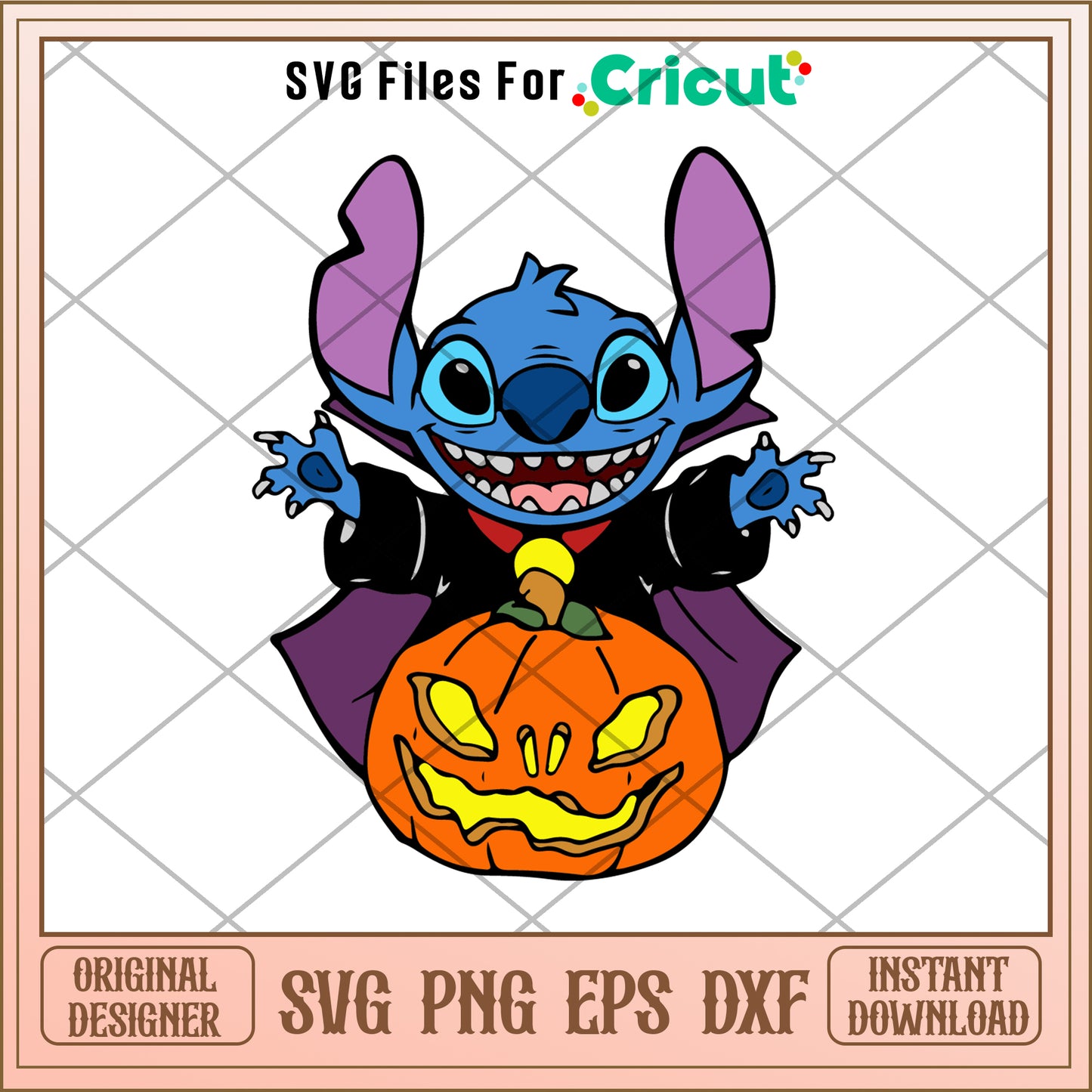 Disney stitch pumpkin halloween svg