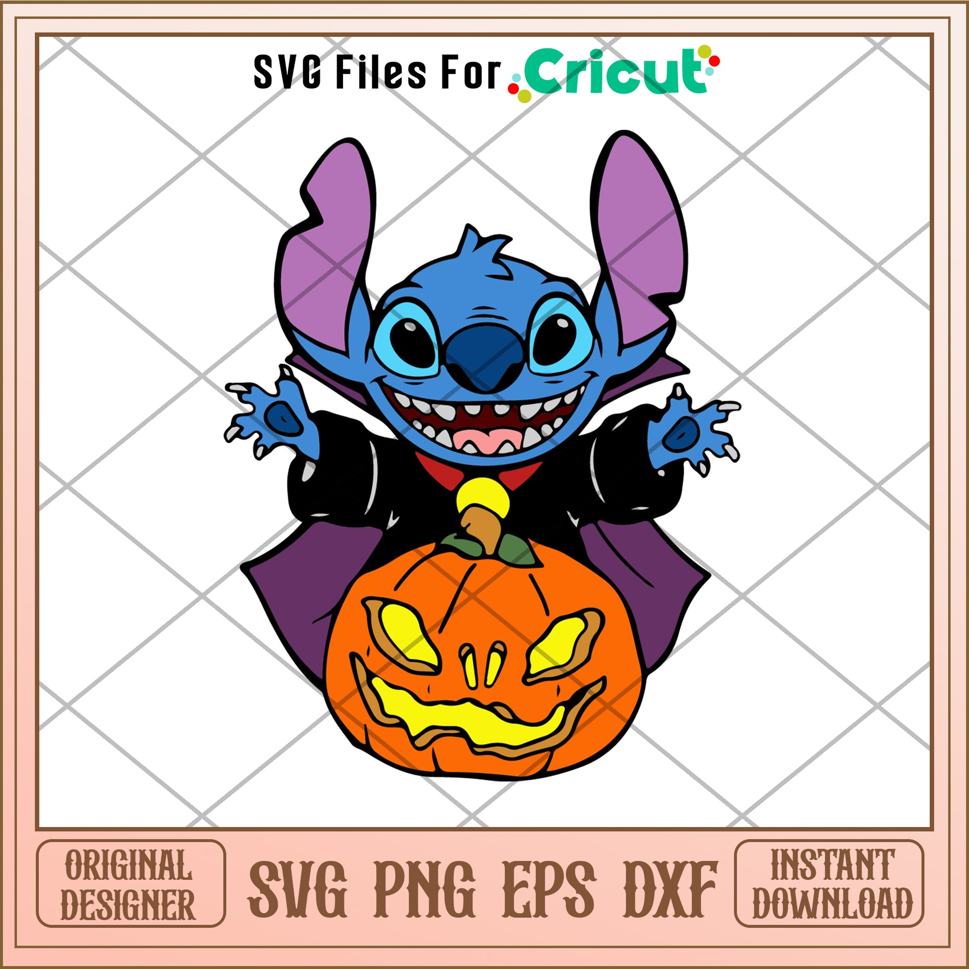 Disney stitch pumpkin halloween svg