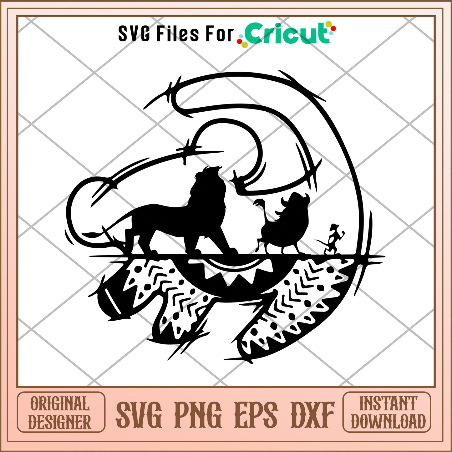 Disney lion king black SVG design