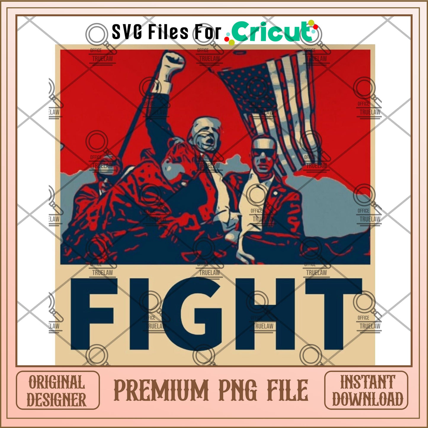 Trump 2024 fight PNG digital download