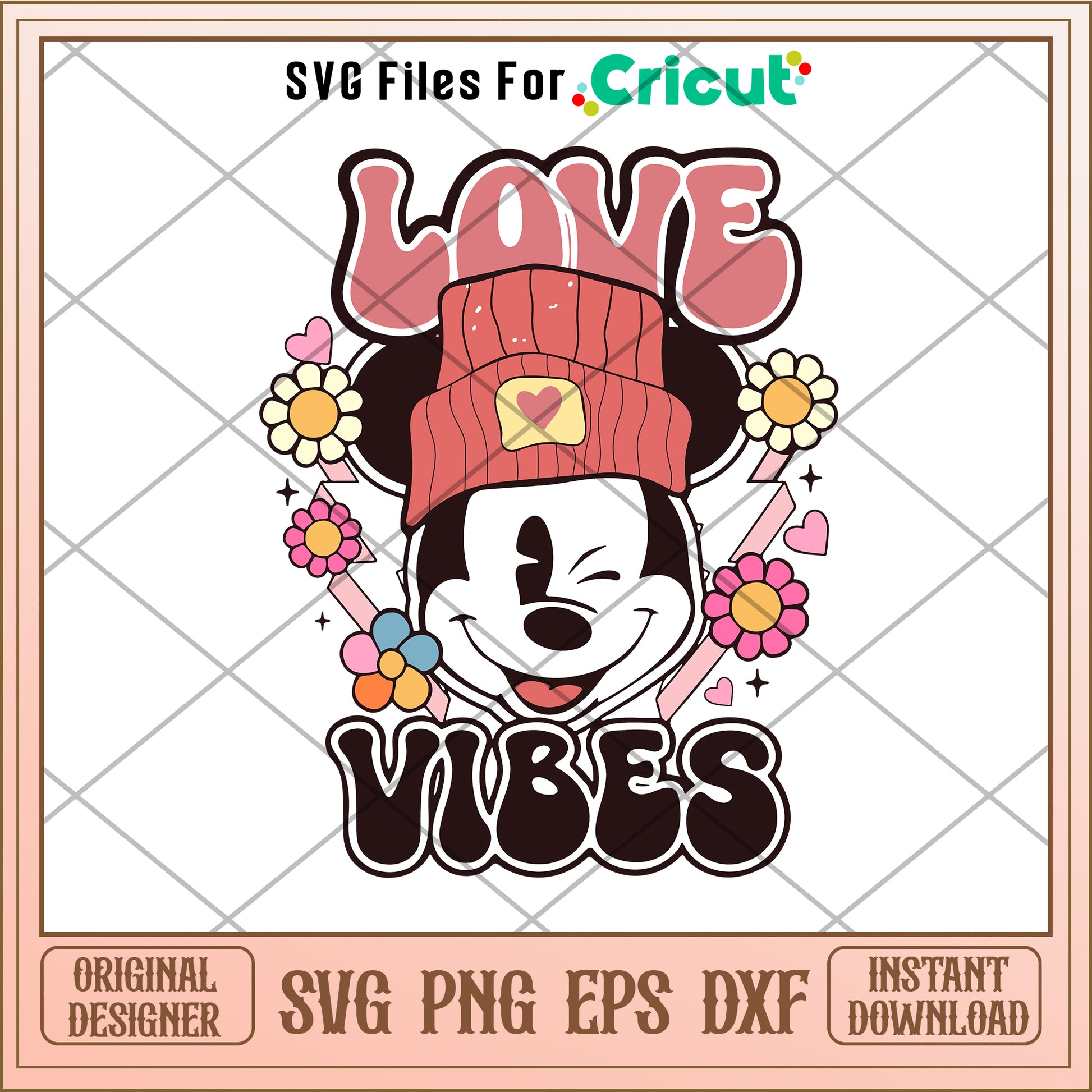 Disney Mickey love vibes SVG design