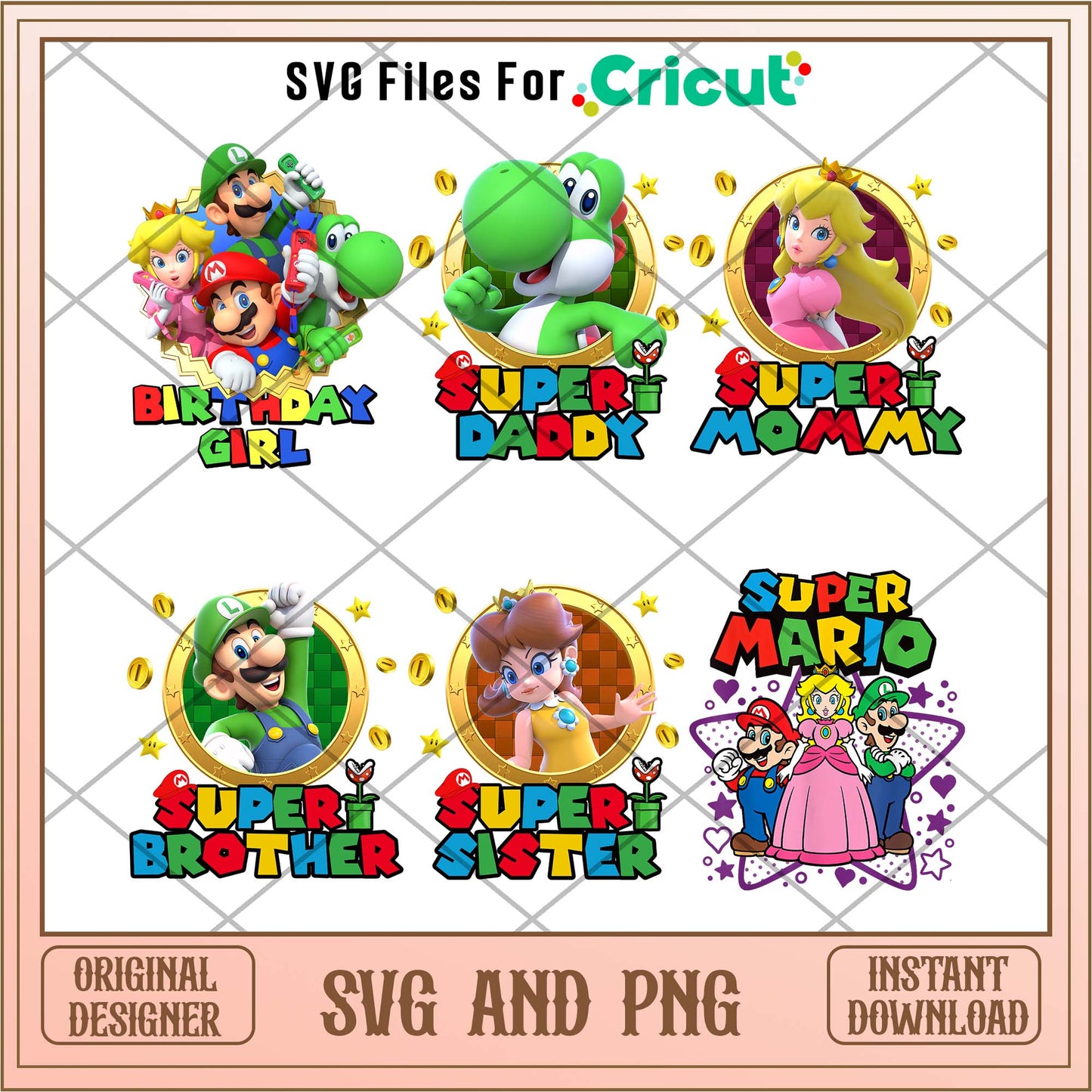 Super Mario family members png bundle