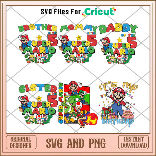 Super Mario game family members png bundle