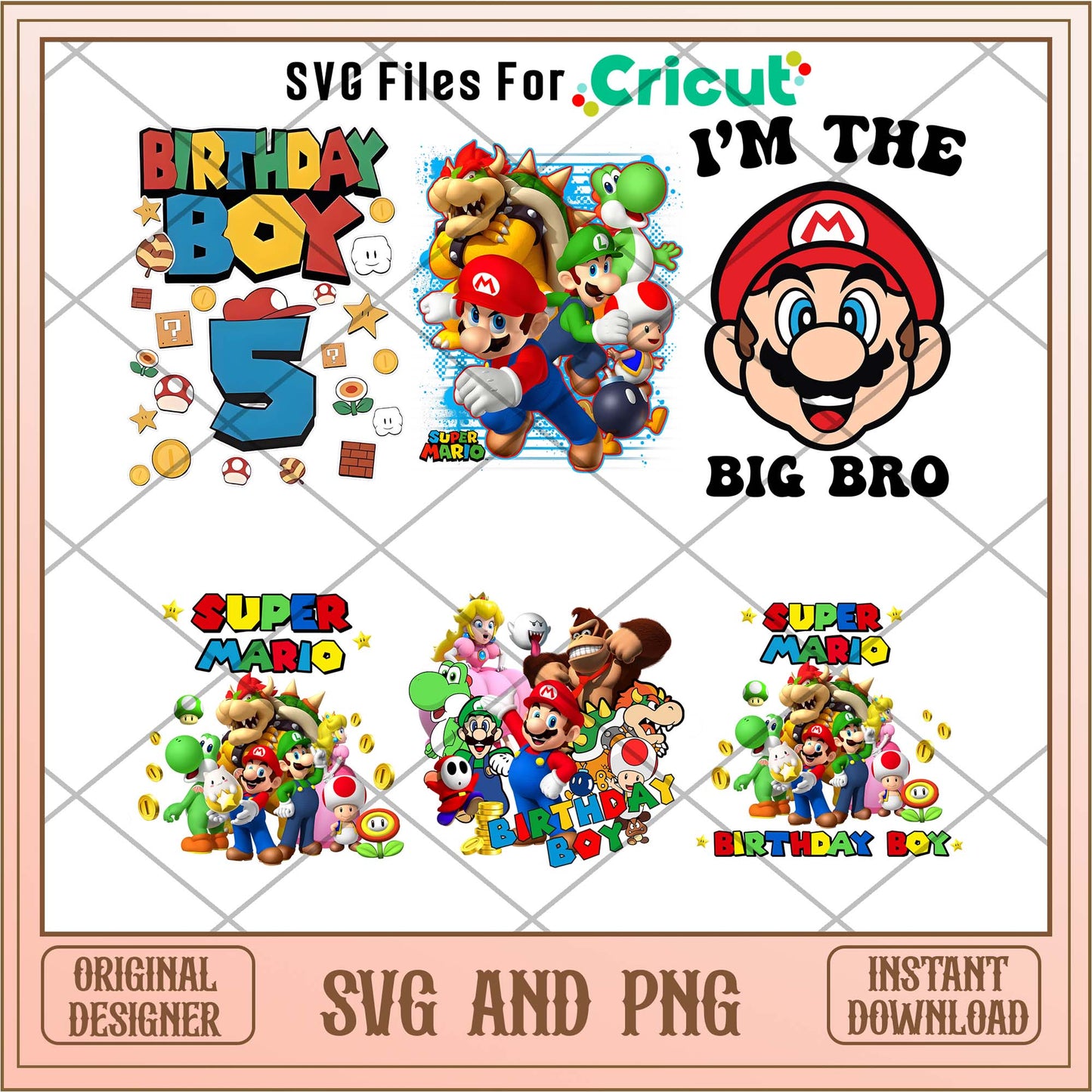 Super Mario birthday png bundle