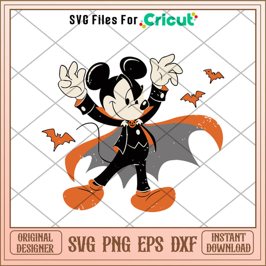 Mickey mouse dracula halloween svg