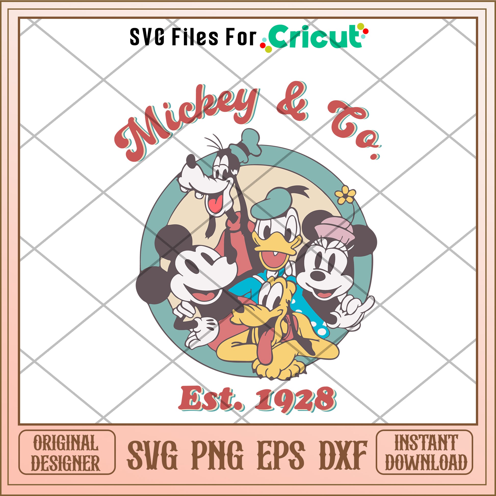 Mickey disney co est 1928 SVG design