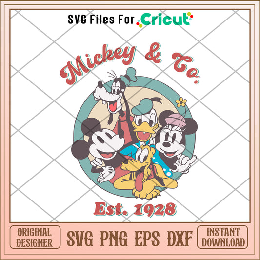 Mickey disney co est 1928 SVG design