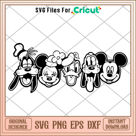 Disney Mickey friends head SVG design