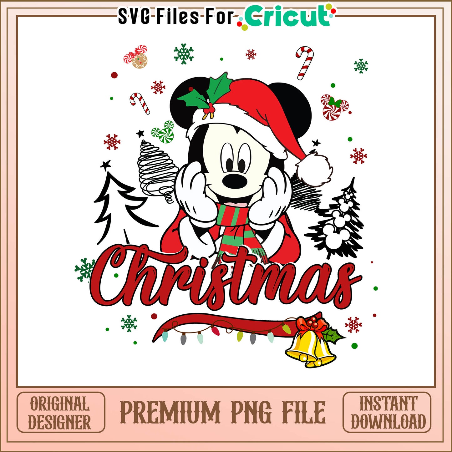 mickey mouse christmas decorations png, disney christmas png
