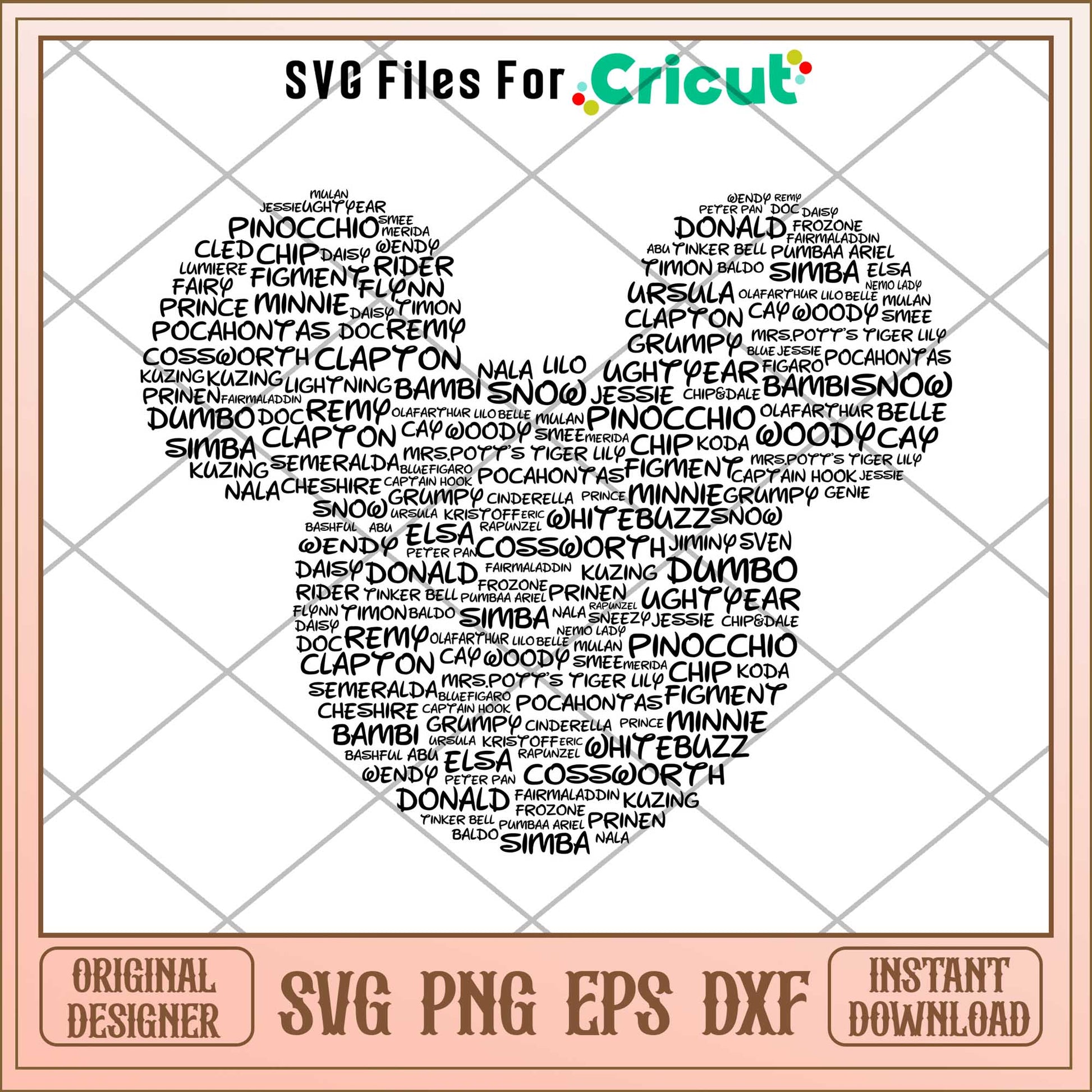 mickey mouse text black svg, disney character svg, digital download