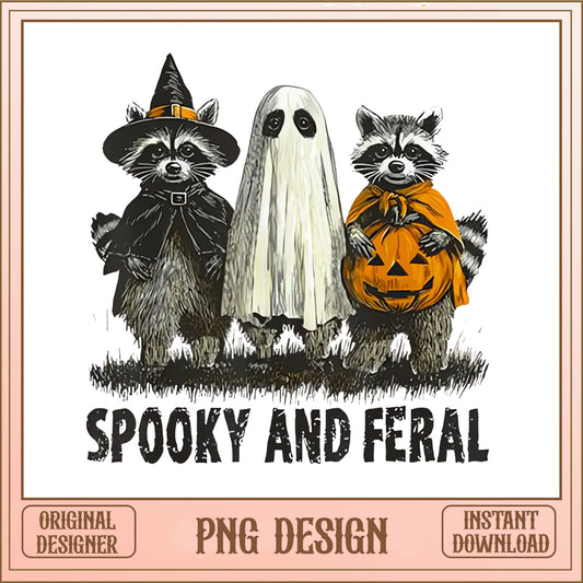 Spooky And Feral Raccoon PNG, Halloween Raccoon, Funny PNG