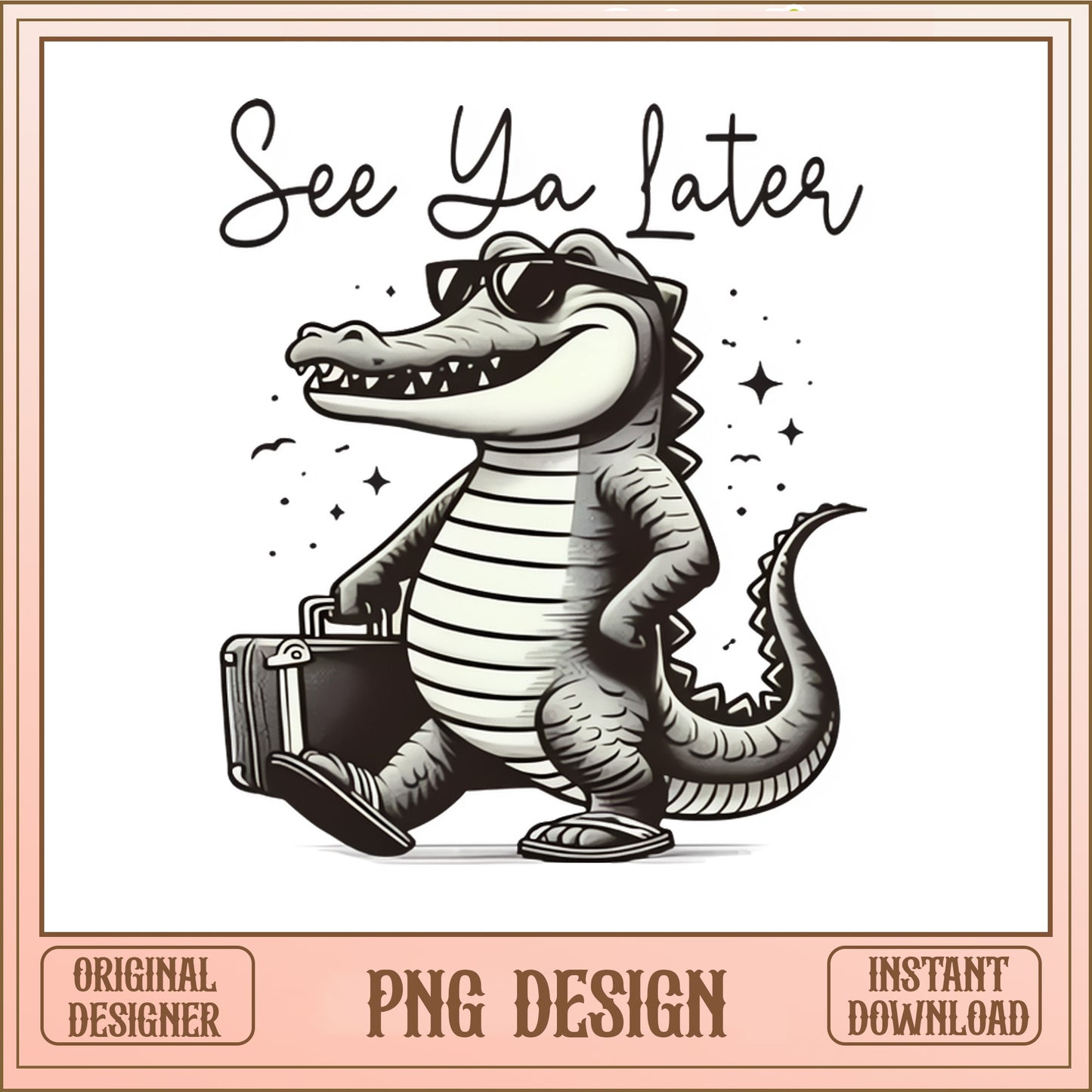 See Ya Later Alligator PNG, Funny Crocodile PNG, Travel PNG