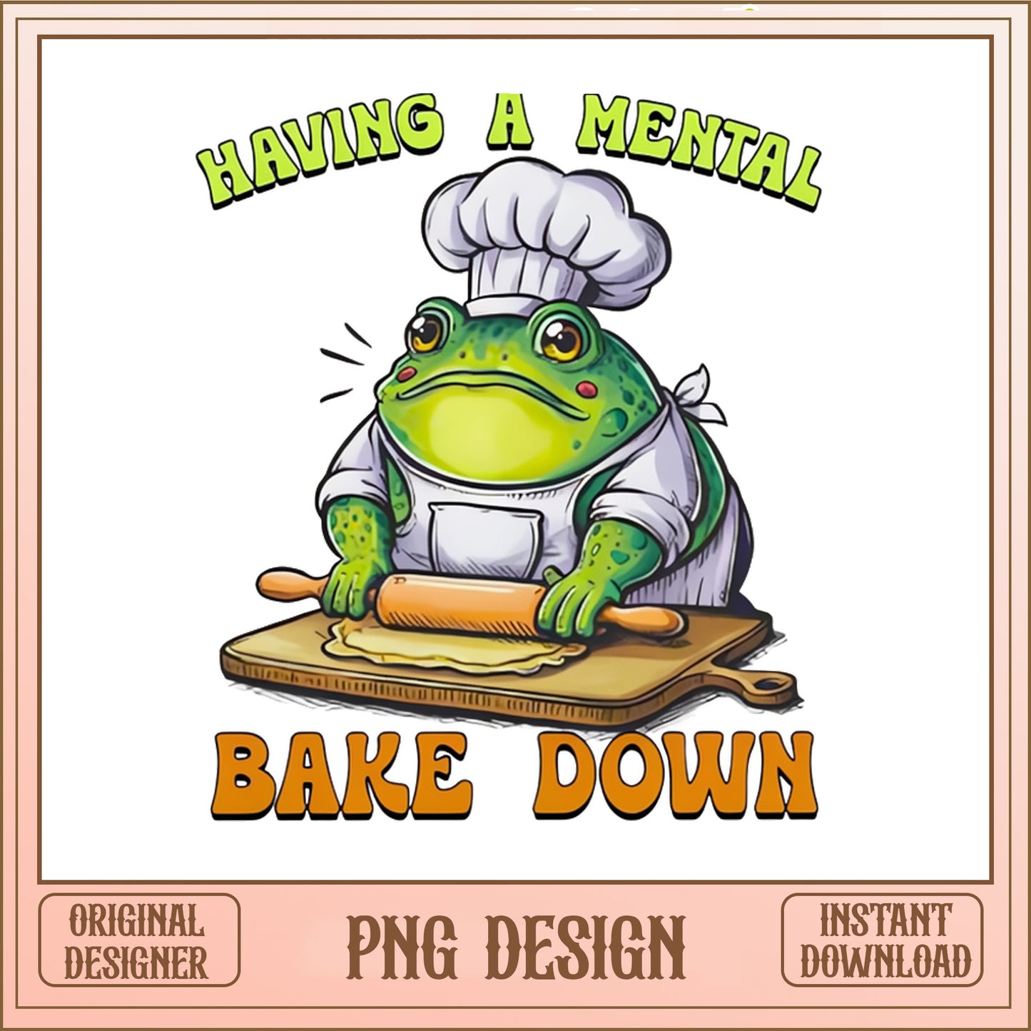 Having A Mental Bake Down Frog PNG, Funny Frog PNG, Baker PNG