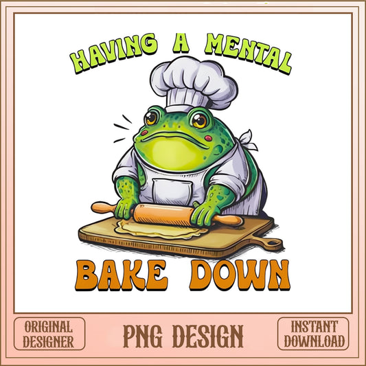 Having A Mental Bake Down Frog PNG, Funny Frog PNG, Baker PNG