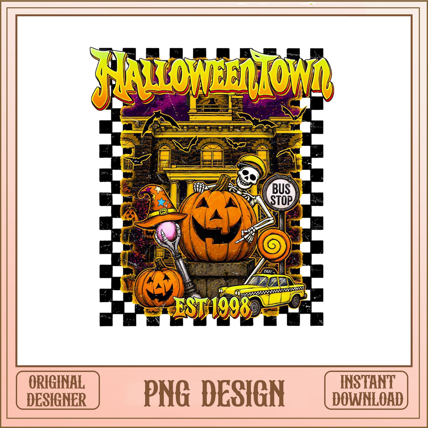 Halloweentown Est 1998 PNG, Halloween Pumpkin PNG, Spooky PNG