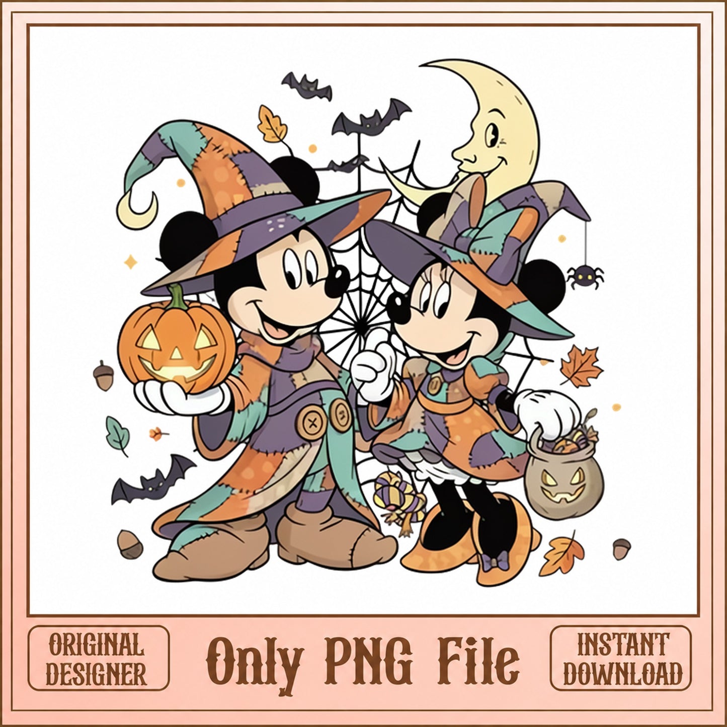Mickey And Minnie Halloween PNG, Disney Witch PNG, Fall PNG