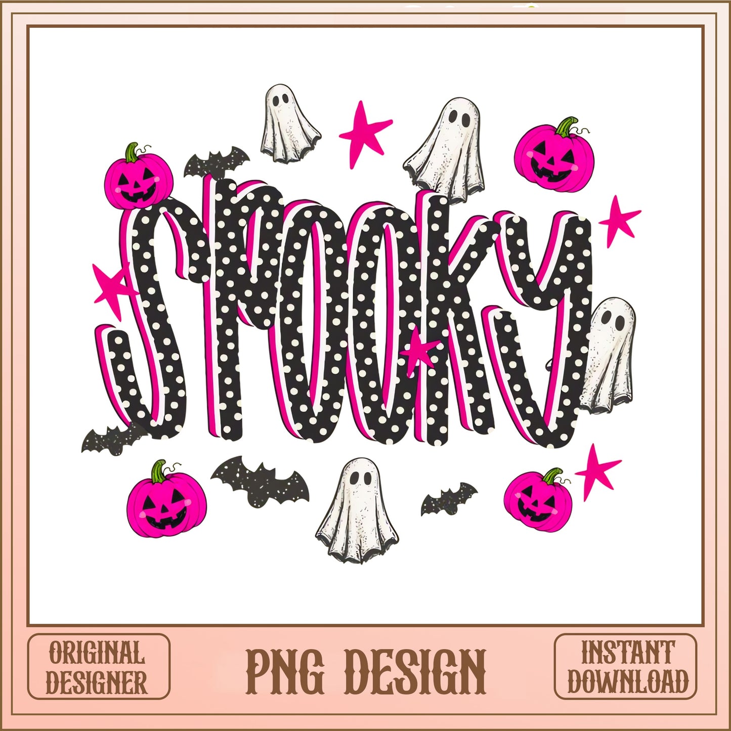 Retro Spooky PNG Design Halloween, Pink Ghost Pumpkin PNG, Halloween PNG