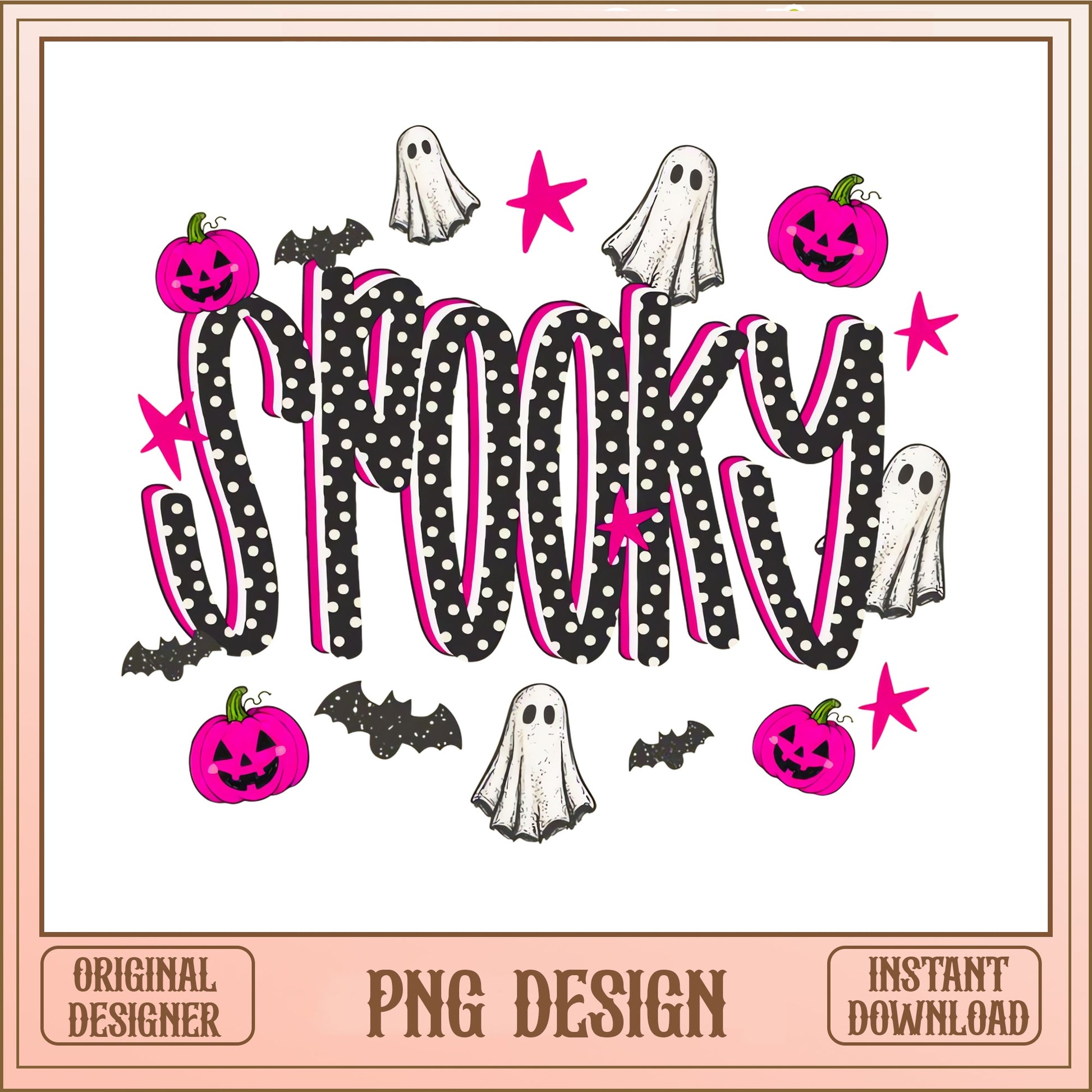 Retro Spooky PNG Design Halloween, Pink Ghost Pumpkin PNG, Halloween PNG