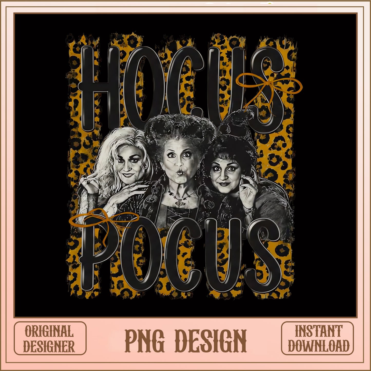 Hocus Pocus Sanderson Sisters PNG, Halloween Witch PNG, Leopard Print PNG