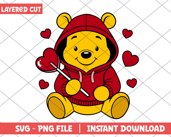 Winnie the Pooh Candy Heart svg