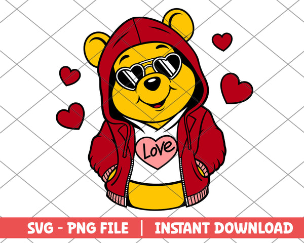 Winnie the Pooh valentine svg 