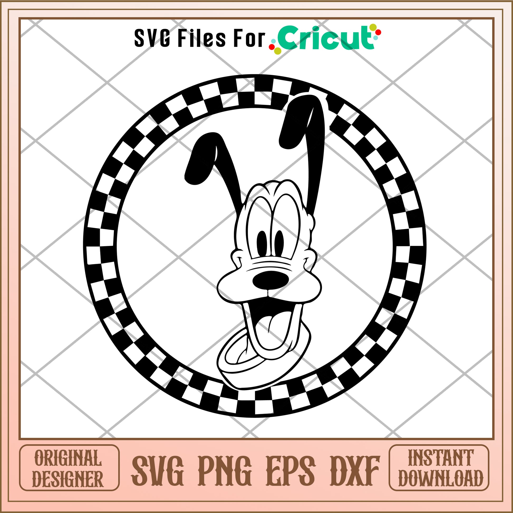 Disney Pluto dog circle SVG design