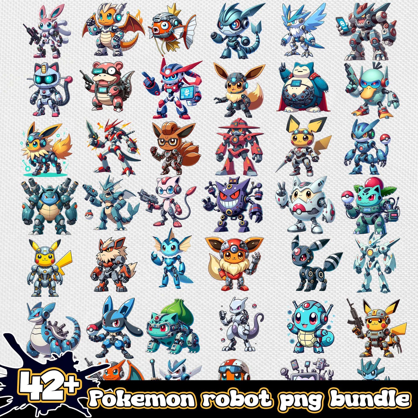 Pokemon best robot design bundle png, pokemon anime​ png