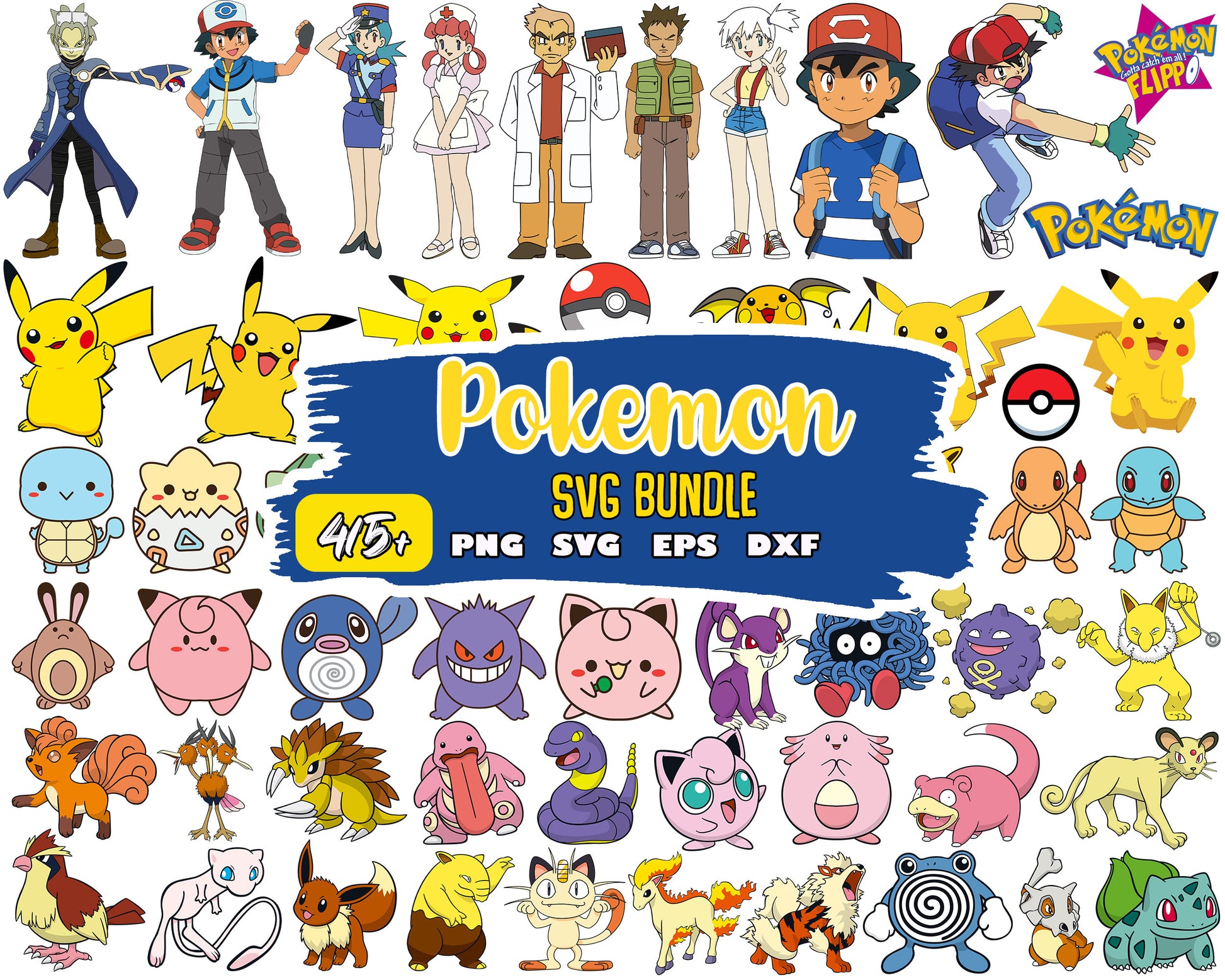 Pokemon anime characters bundle svg, pokemon anime​ svg