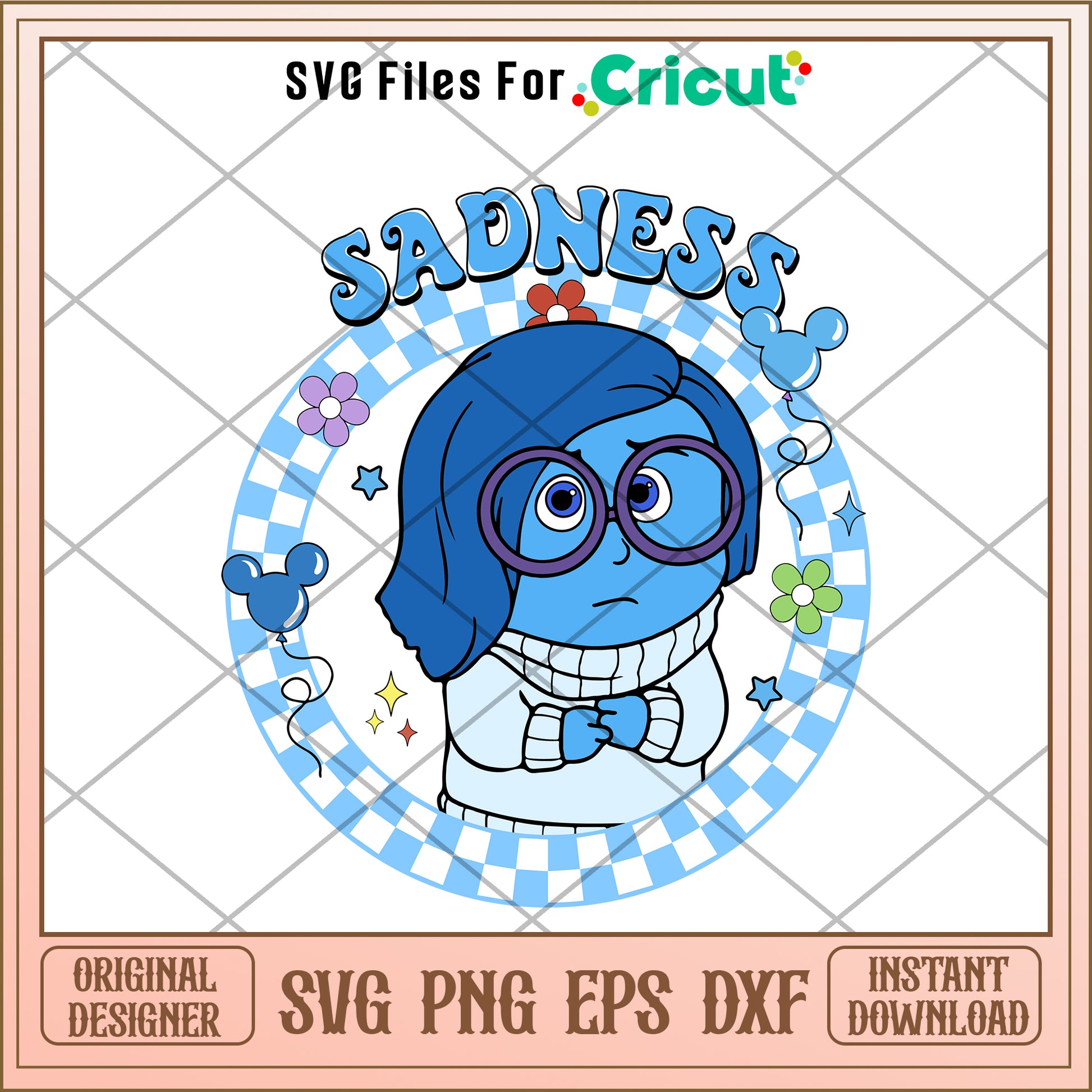 Disney Inside out 2 sadness SVG design