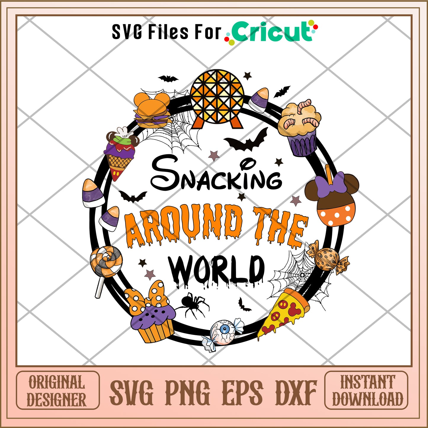Mickey snaking around the world svg