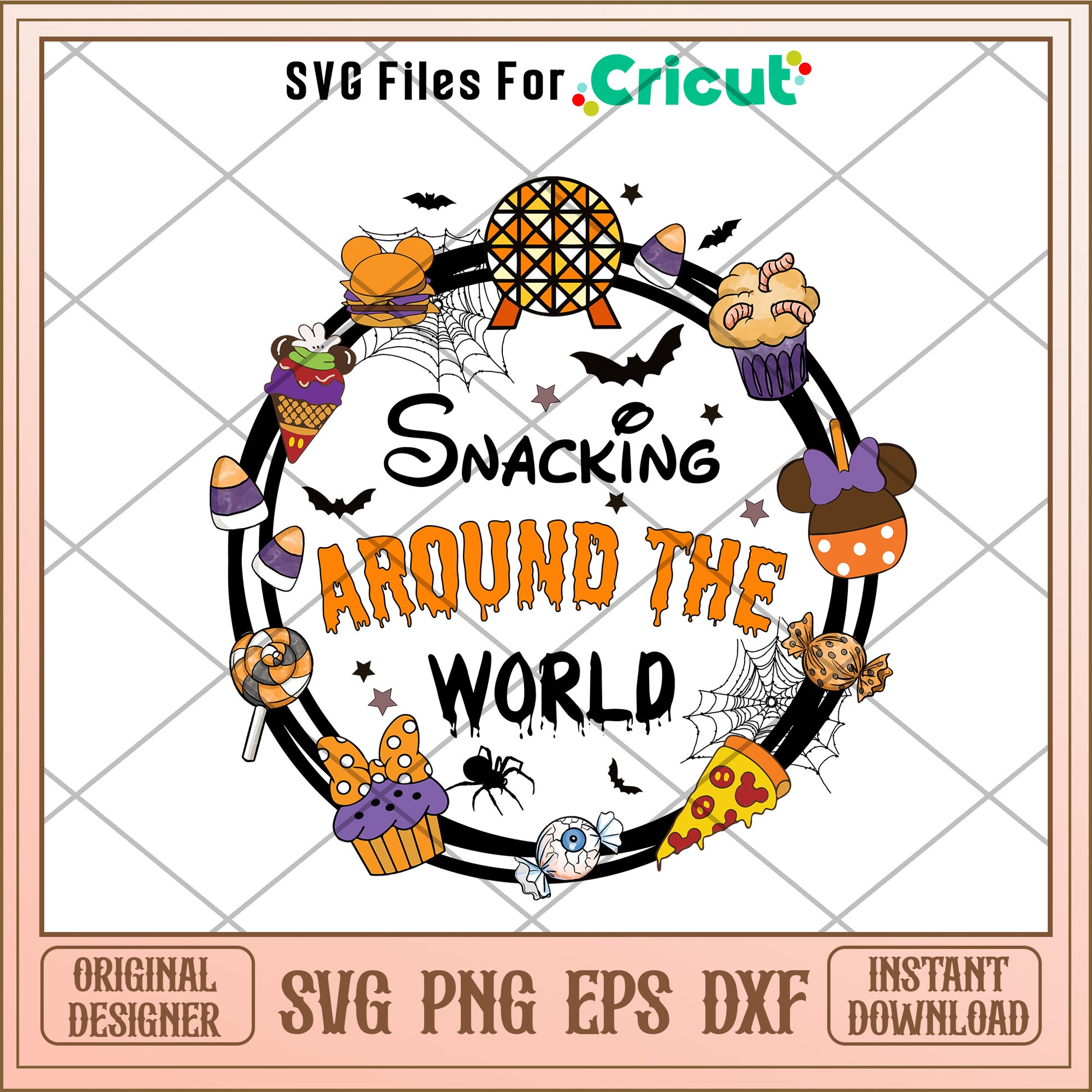 Mickey snaking around the world svg