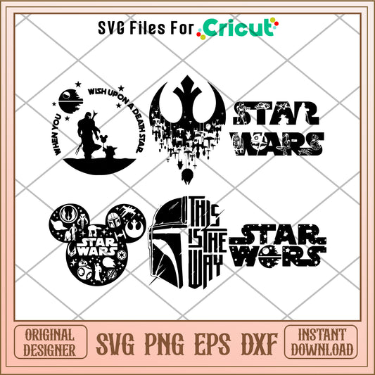 Star wars black svg bundle design