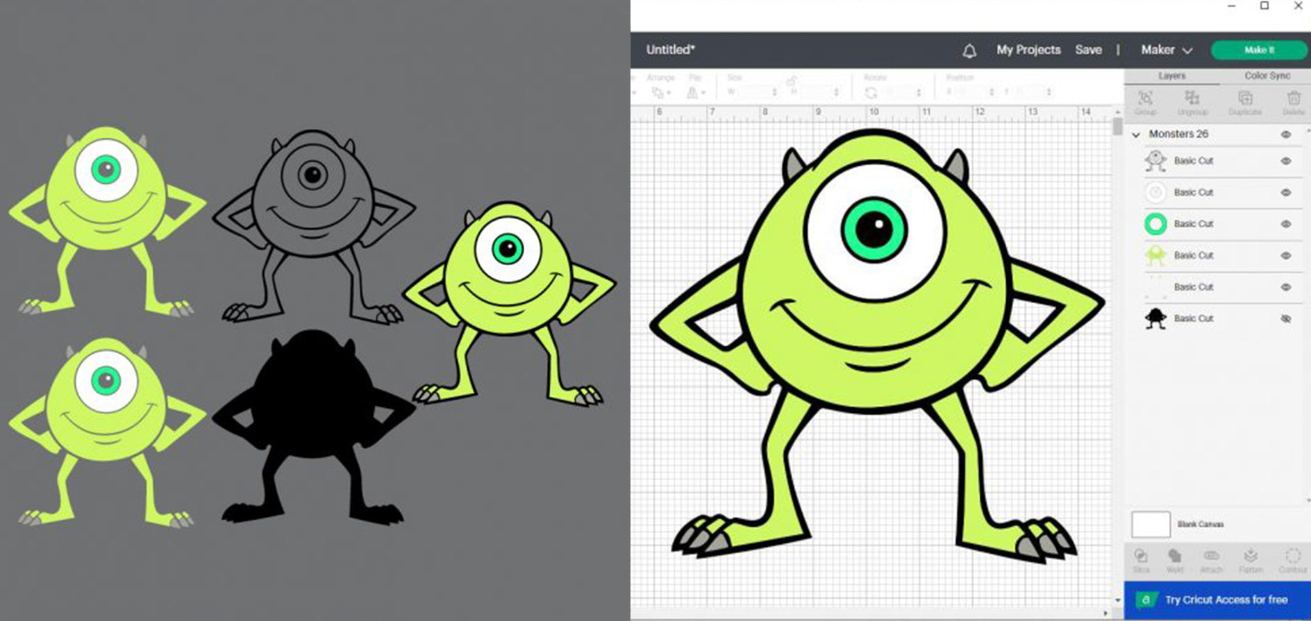monsters inc svg free Monster Inc Svg bundle, Monster Inc Face Cricut Vector Bundle / Sully – svg files for cricut