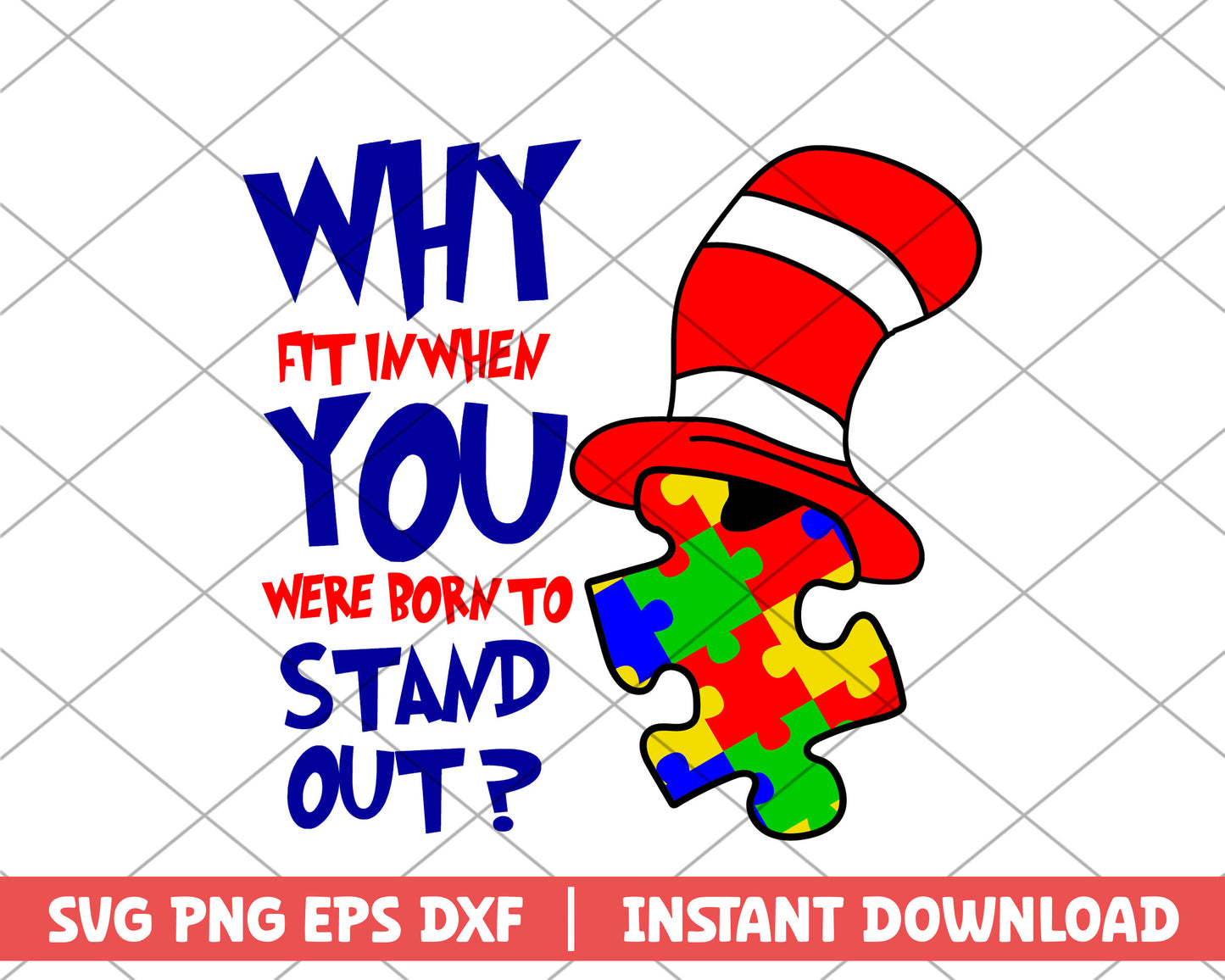 the cat in the hat puzzle svg
