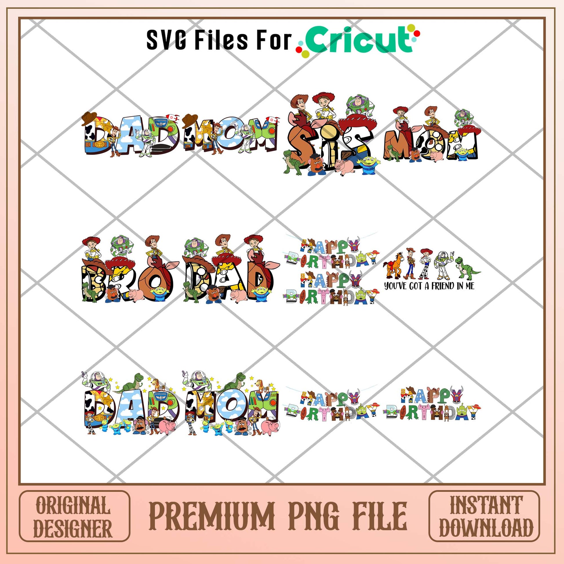 Toy story family characters png bundle