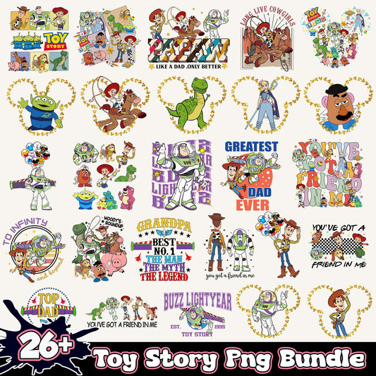 Toy story cartoon png bundle, Disney cartoon characters bundle