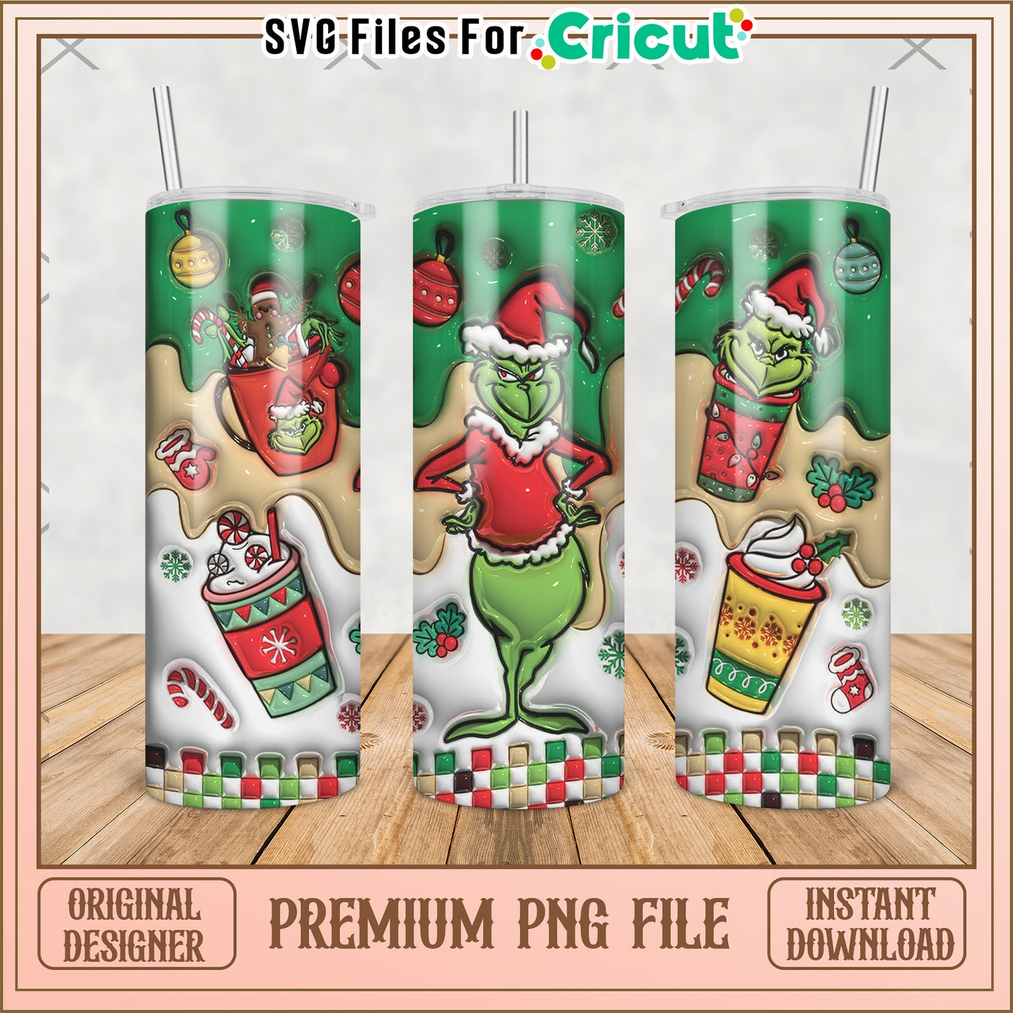 tumbler design  png, grinch live action​​ png, christmas movies​ png