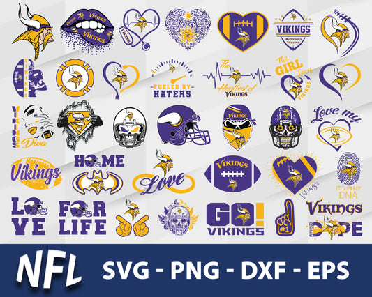 Minnesota vikings logo nfl bundle svg, Minnesota vikings football​ svg