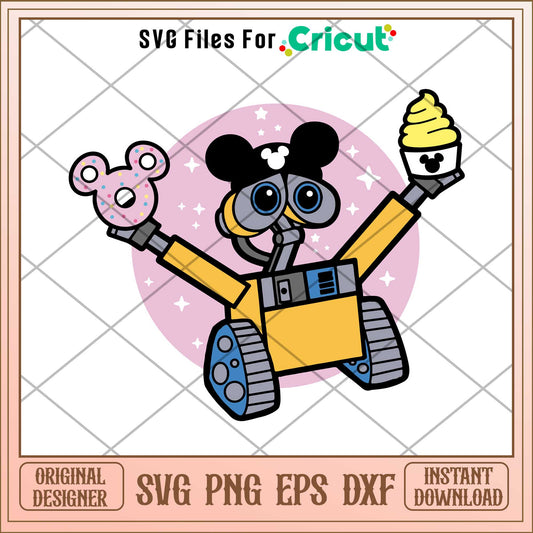 walle Snacks Svg, walle Robot Svg, walle svg, digital dowload