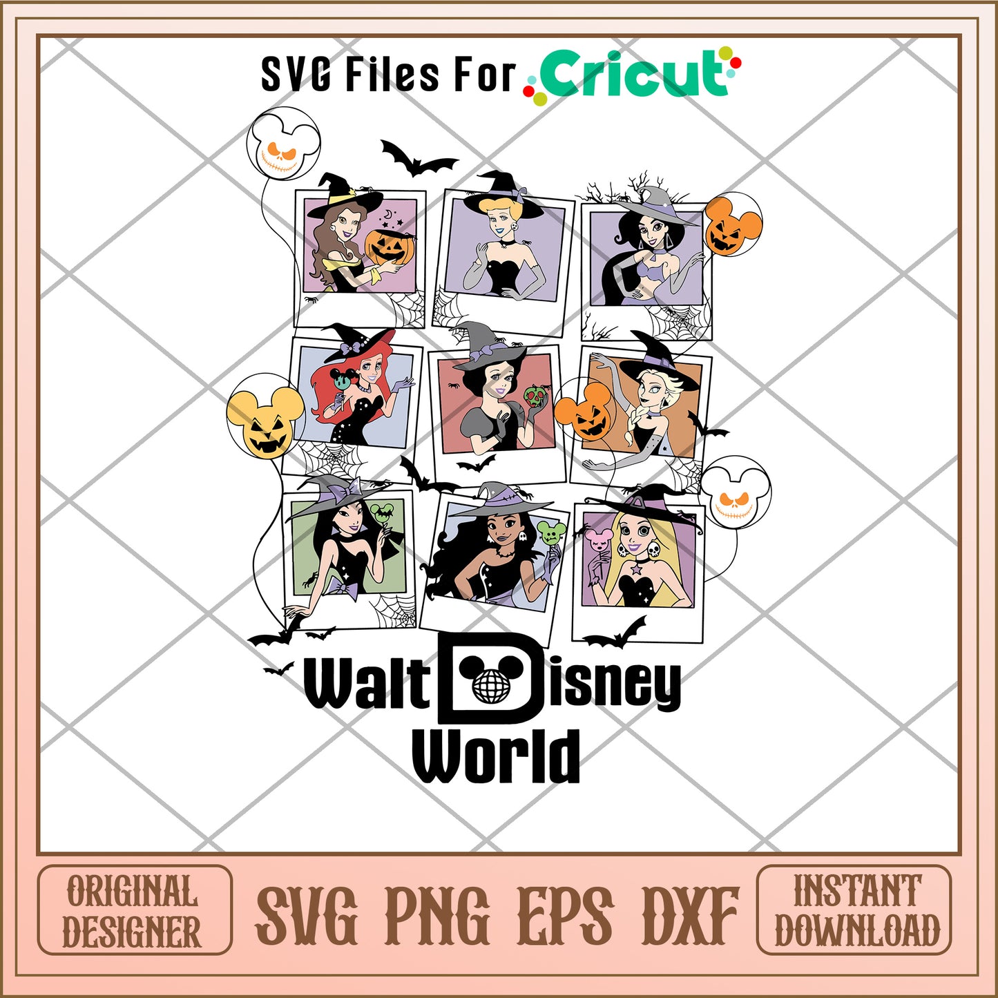 Princess walt disney world x halloween svg
