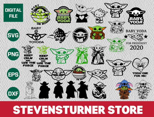 Baby yoda in star wars SVG Bundle