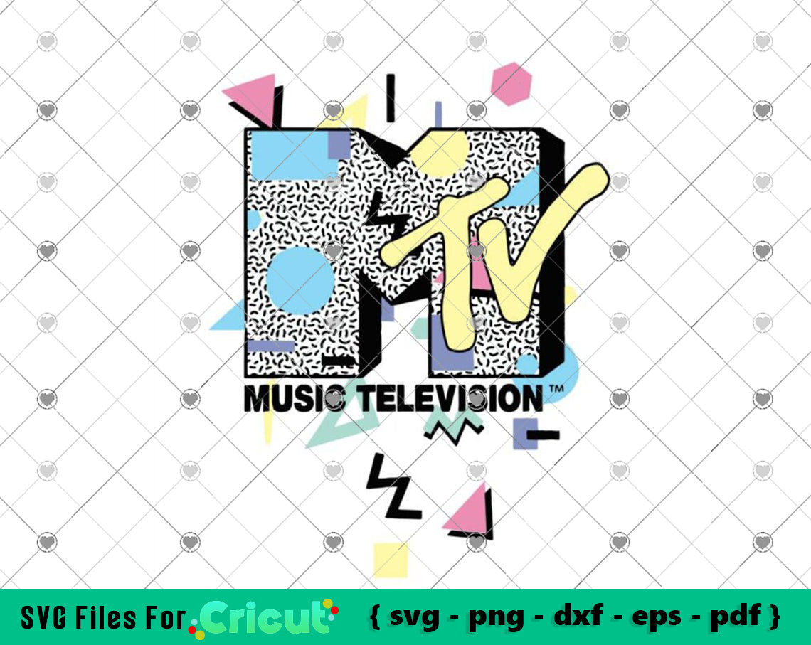 MTV Retro Shape Design Logo svg, MTV Retro logo vector, MTV svg file f ...