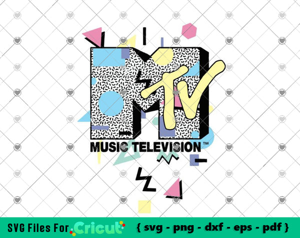 MTV Retro Shape Design Logo svg, MTV Retro logo vector, MTV svg file for cricut