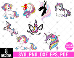 Unicorn SVG, Unicorn head Svg, Unicorn Clipart, Unicorn Face SVG, Cute Unicorn SVG, svg, ai, eps, layered digital vector file