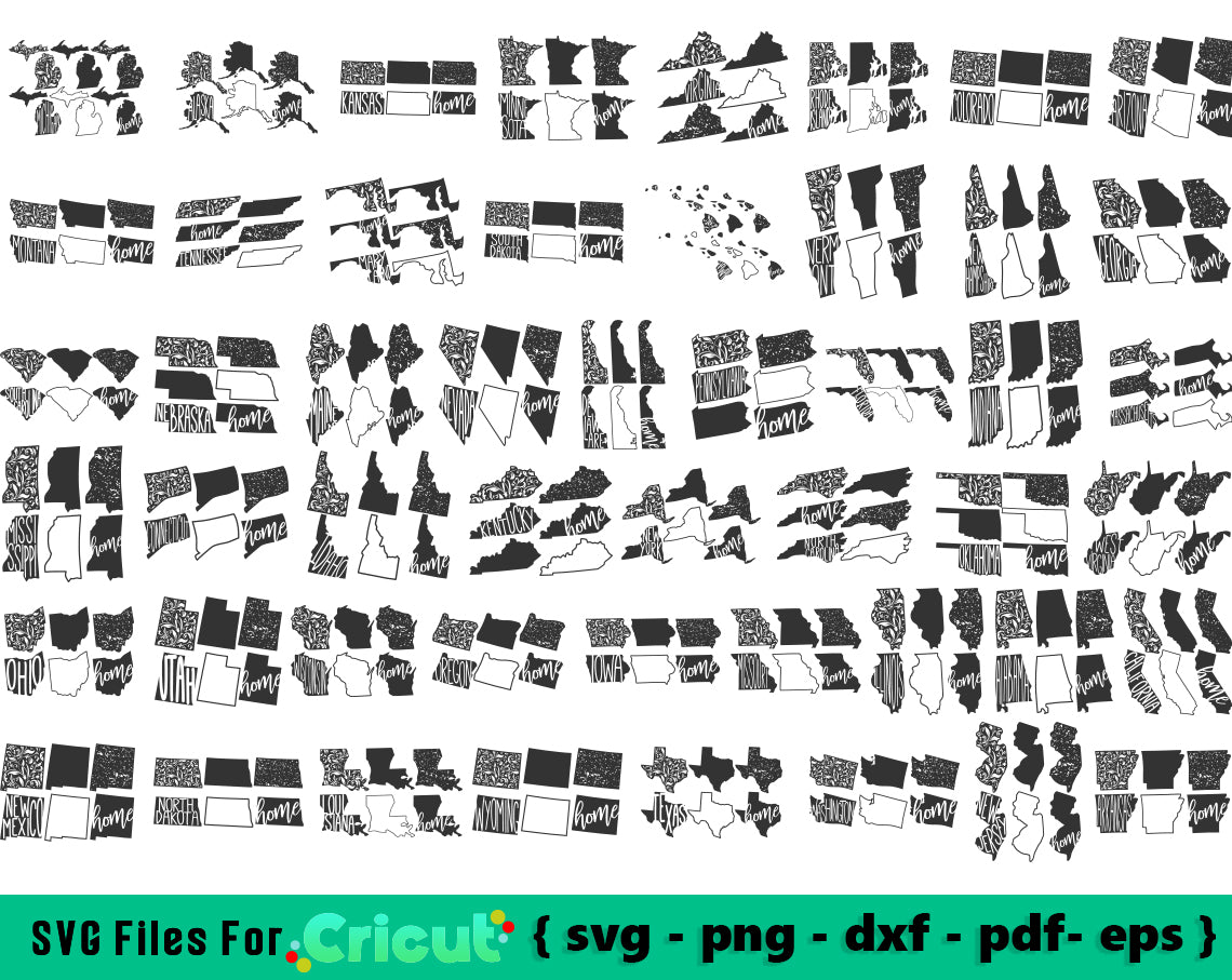 usa states svg bundle