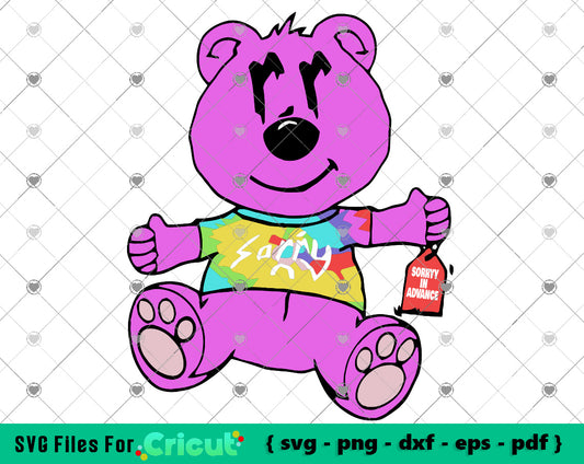 Sorry pink bear svg