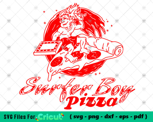 Surfer Boy Pizza svg