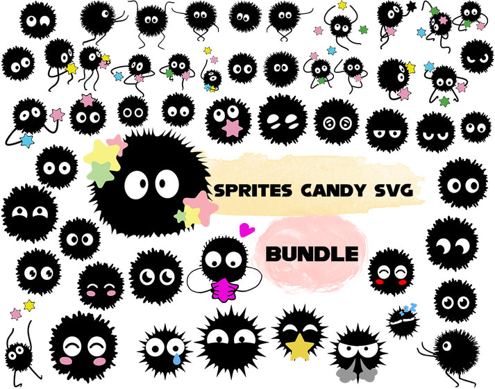 Susuwatari svg bundle, Sprites svg, Anime Svg, Sprites Candy Svg, Cut ...