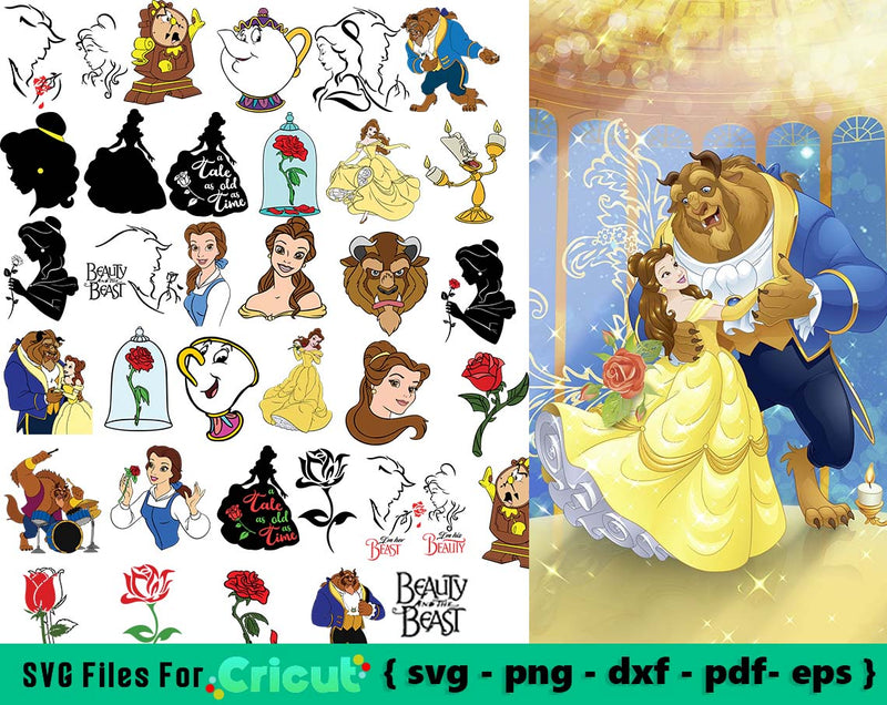 Beauty and the Beast svg bundle, svg files for cricut, Beauty and the beast SVG bundle for Cricut and Silhouette Cutting Machines